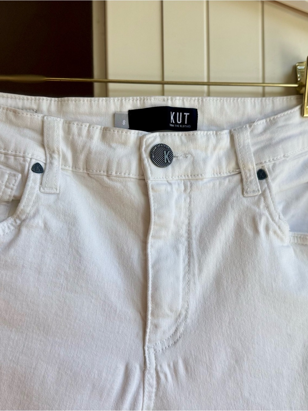KUT from the Kloth White Ankle Straight Leg Jeans Size 8 KP129TK35 Stretch - Picture 4 of 10